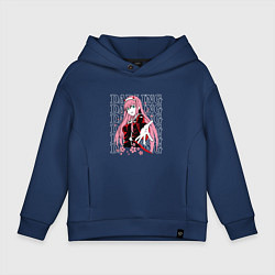 Толстовка оверсайз детская Darling in the FranXX Милый из Франкса, цвет: тёмно-синий