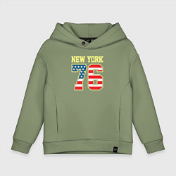 Толстовка оверсайз детская New York 76, цвет: авокадо
