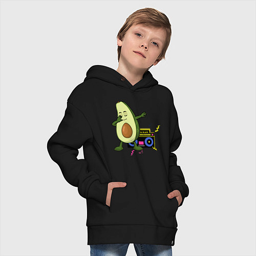 Детское худи оверсайз Авокадо и дискотека 90-х / Черный – фото 4