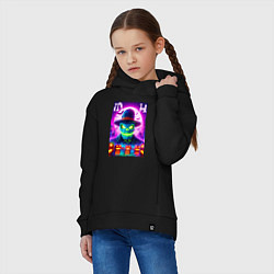 Толстовка оверсайз детская Minecraft and halloween collaboration - neon glow, цвет: черный — фото 2