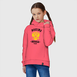 Толстовка оверсайз детская Boxing Russia Team, цвет: коралловый — фото 2