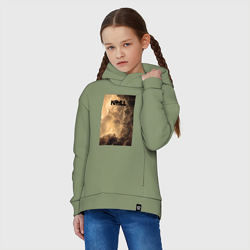 Детское худи оверсайз Kirill небосвод / Авокадо – фото 3