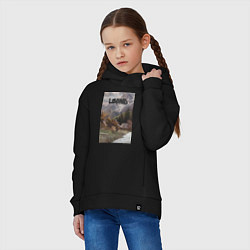 Толстовка оверсайз детская Leonid деревушка, цвет: черный — фото 2