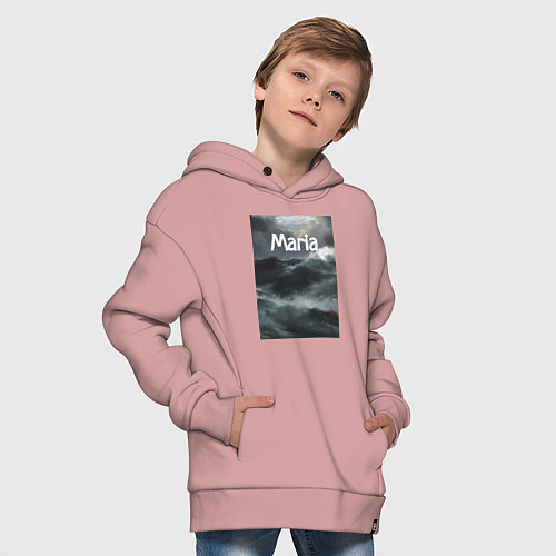 Детское худи оверсайз Maria штормовые волны / Пыльно-розовый – фото 4
