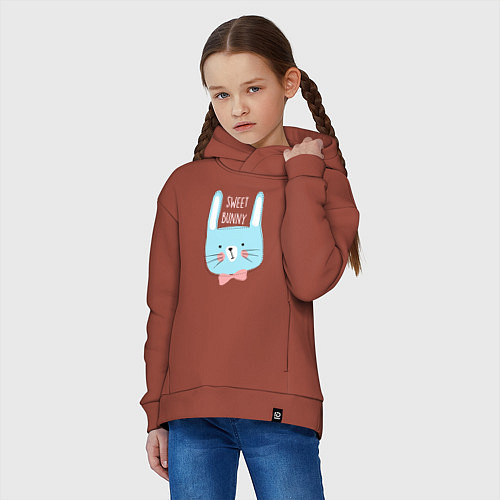 Детское худи оверсайз Sweet bunny / Кирпичный – фото 3