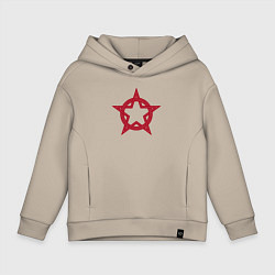 Толстовка оверсайз детская Red star USSR, цвет: миндальный