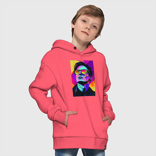 Детское худи оверсайз Портрет Дурова pop art / Коралловый – фото 4