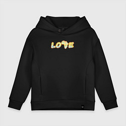 Толстовка оверсайз детская Love Africa, цвет: черный