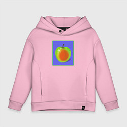 Толстовка оверсайз детская Яблоко на фиолетовом фоне - pop art, цвет: светло-розовый