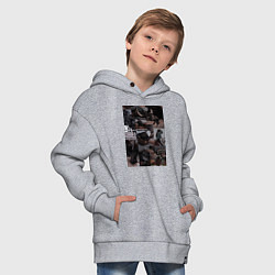 Толстовка оверсайз детская Конный спорт коллаж, цвет: меланж — фото 2