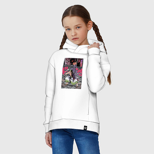 Детское худи оверсайз Ван-Пис Зоро Ророноа техника / Белый – фото 3