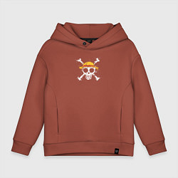 Толстовка оверсайз детская One piece ванпис, цвет: кирпичный