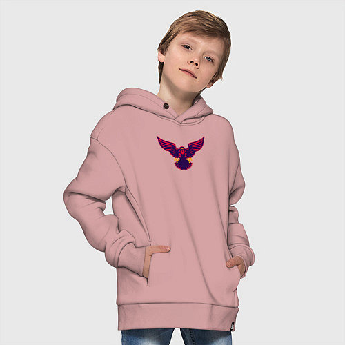 Детское худи оверсайз Hawk / Пыльно-розовый – фото 4
