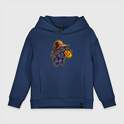 Толстовка оверсайз детская Кошка ведьмочка, цвет: тёмно-синий