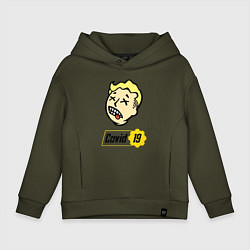 Толстовка оверсайз детская Vault boy - covid 19, цвет: хаки