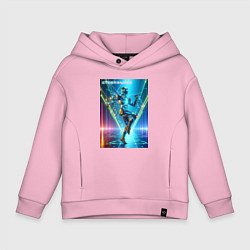 Толстовка оверсайз детская Cool cyber dancer - neon glow, цвет: светло-розовый