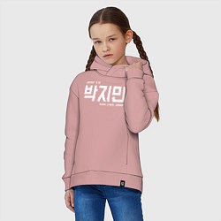 Толстовка оверсайз детская Пак Чимин bts, цвет: пыльно-розовый — фото 2