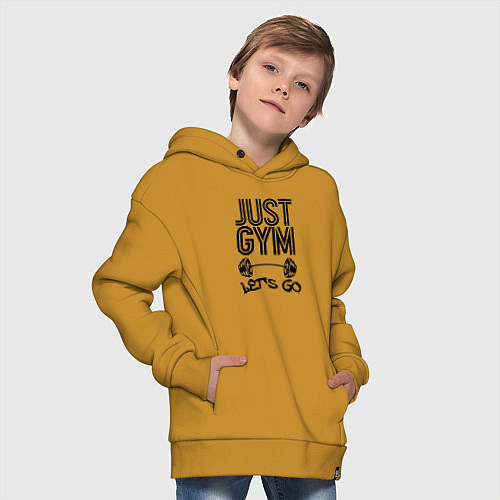 Детское худи оверсайз Just gym / Горчичный – фото 4