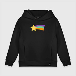 Толстовка оверсайз детская Радужный свитер Мэйбл, цвет: черный