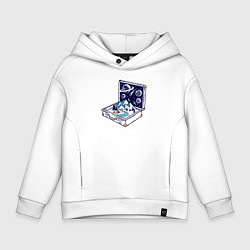 Толстовка оверсайз детская Мир в чемодане, цвет: белый