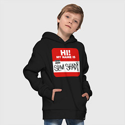 Толстовка оверсайз детская Eminem - slim shady sticker, цвет: черный — фото 2