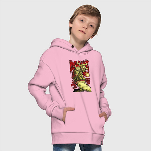 Детское худи оверсайз Limp Bizkit skull / Светло-розовый – фото 4