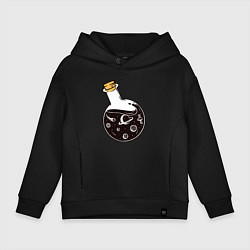 Толстовка оверсайз детская Space in a bottle, цвет: черный