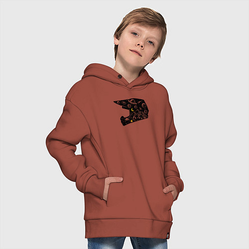 Детское худи оверсайз Космический кемпер / Кирпичный – фото 4