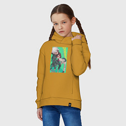 Толстовка оверсайз детская Дандадан Момо Аясэ, цвет: горчичный — фото 2