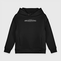 Толстовка оверсайз детская Unknown 9 awakening logo, цвет: черный