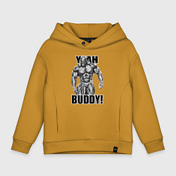 Толстовка оверсайз детская Ronnie Coleman- yeah buddy, цвет: горчичный