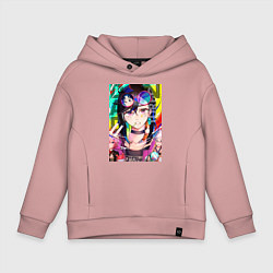 Толстовка оверсайз детская Дандадан: Момо Аясэ, цвет: пыльно-розовый