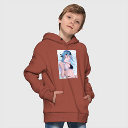 Толстовка оверсайз детская Геншин Эола Лоуренс, цвет: кирпичный — фото 2
