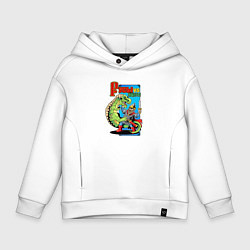 Толстовка оверсайз детская Русы и ящеры, цвет: белый