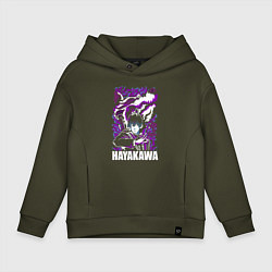 Толстовка оверсайз детская Человек-бензопила Аки Хаякава и демон, цвет: хаки