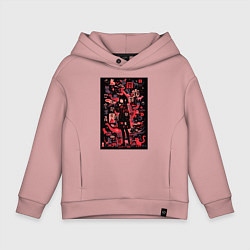 Толстовка оверсайз детская Девушка кошка, цвет: пыльно-розовый