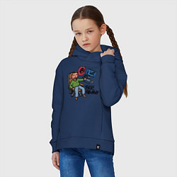 Толстовка оверсайз детская Всё работает, цвет: тёмно-синий — фото 2