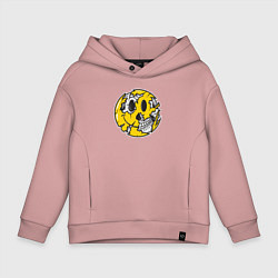 Толстовка оверсайз детская Smile skull, цвет: пыльно-розовый