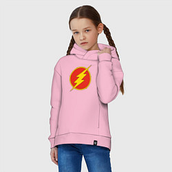 Толстовка оверсайз детская Flash logo, цвет: светло-розовый — фото 2