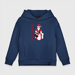 Толстовка оверсайз детская Санта Клаус - Роблокс, цвет: тёмно-синий