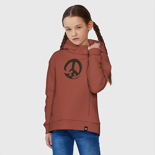Детское худи оверсайз Peace hugs / Кирпичный – фото 3
