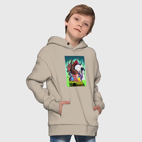 Детское худи оверсайз Киберпанк все / Миндальный – фото 4