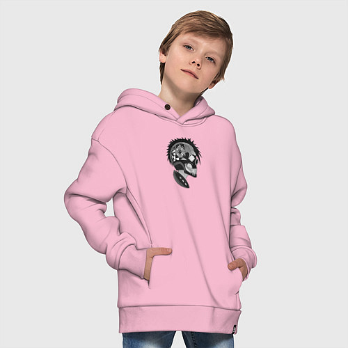Детское худи оверсайз Punks skulls / Светло-розовый – фото 4