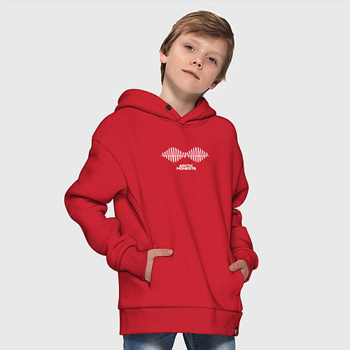 Детское худи оверсайз Arctic Monkeys logo / Красный – фото 4