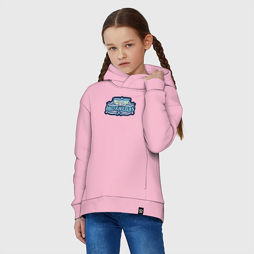 Детское худи оверсайз Зимние праздники / Светло-розовый – фото 3