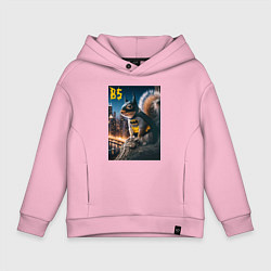 Толстовка оверсайз детская Bat squirrel - ai art fantasy, цвет: светло-розовый