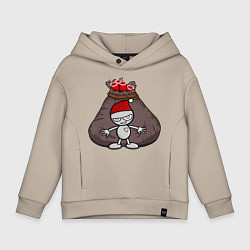 Толстовка оверсайз детская Новогодняя затея, цвет: миндальный