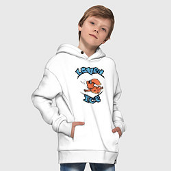 Толстовка оверсайз детская Любил лёд, цвет: белый — фото 2