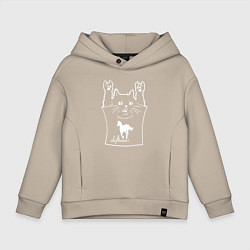 Толстовка оверсайз детская Deftones - cat rock, цвет: миндальный