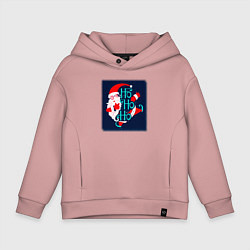 Толстовка оверсайз детская Санта Клаус спешит поздравить, цвет: пыльно-розовый